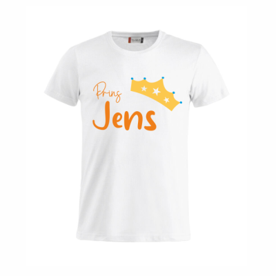 Koningsdag kinder t-shirt prins met naam wit