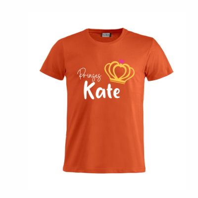 Koningsdag kinder t-shirt prinses met naam oranje
