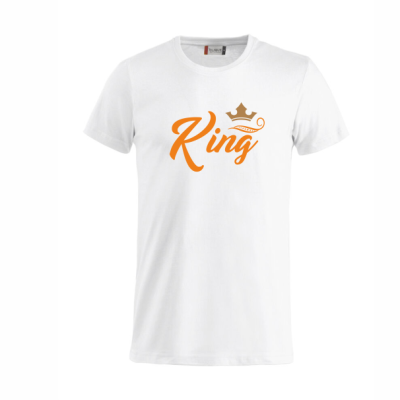 Koningsdag heren t-shirt KING KROON wit