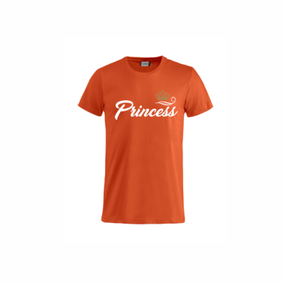Koningsdag kinder t-shirt PRINCESS KROON oranje