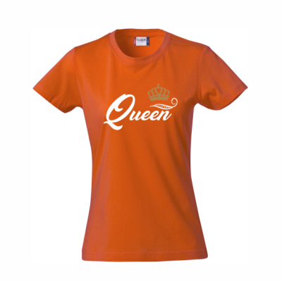 Koningsdag dames t-shirt QUEEN KROON oranje